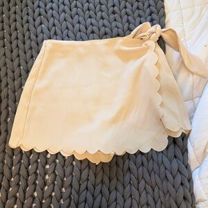 Tularosa Scallop Wrap Mini Skort in Cream